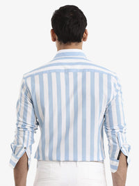 RARE RABBIT Men Leeds Slim Fit Vertical Striped Cotton Shirt
