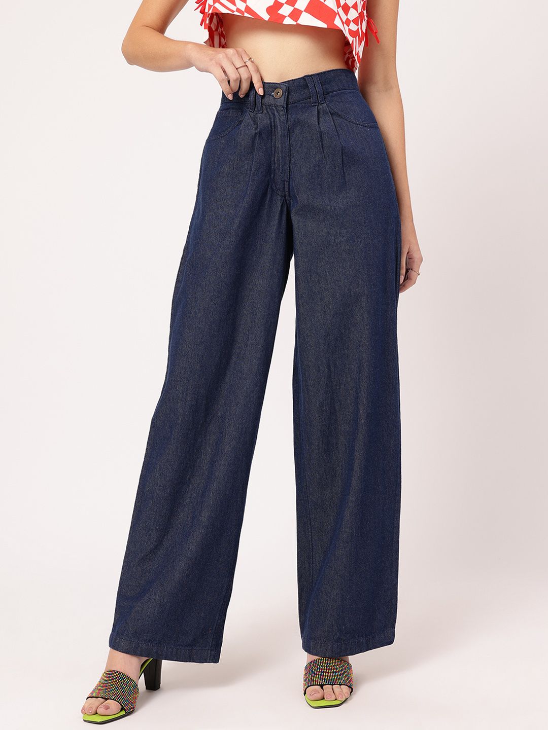 DressBerry Women Stylish Stitches Baggy Jeans
