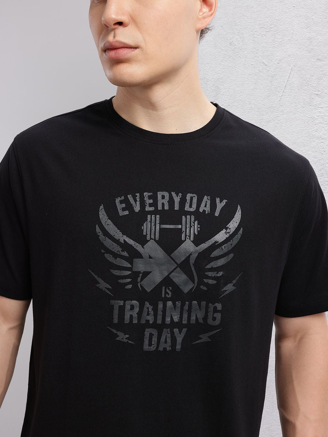 HRX by Hrithik Roshan Typography & Brand Logo Printed Training T-shirt