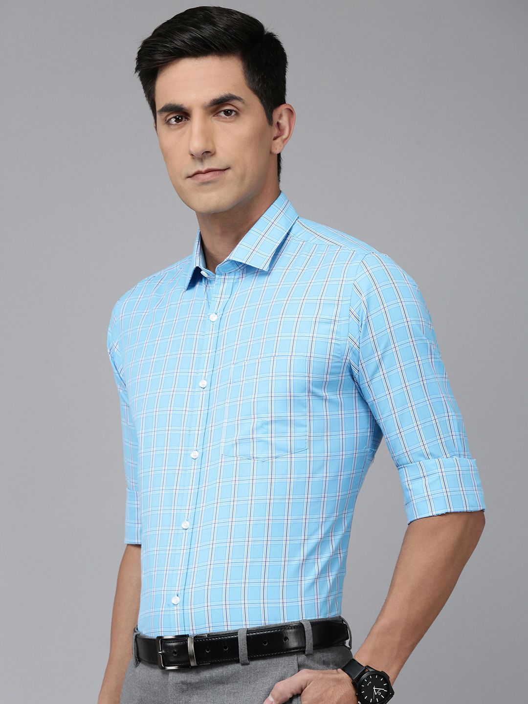 Park Avenue Slim Fit Checked Formal Shirt