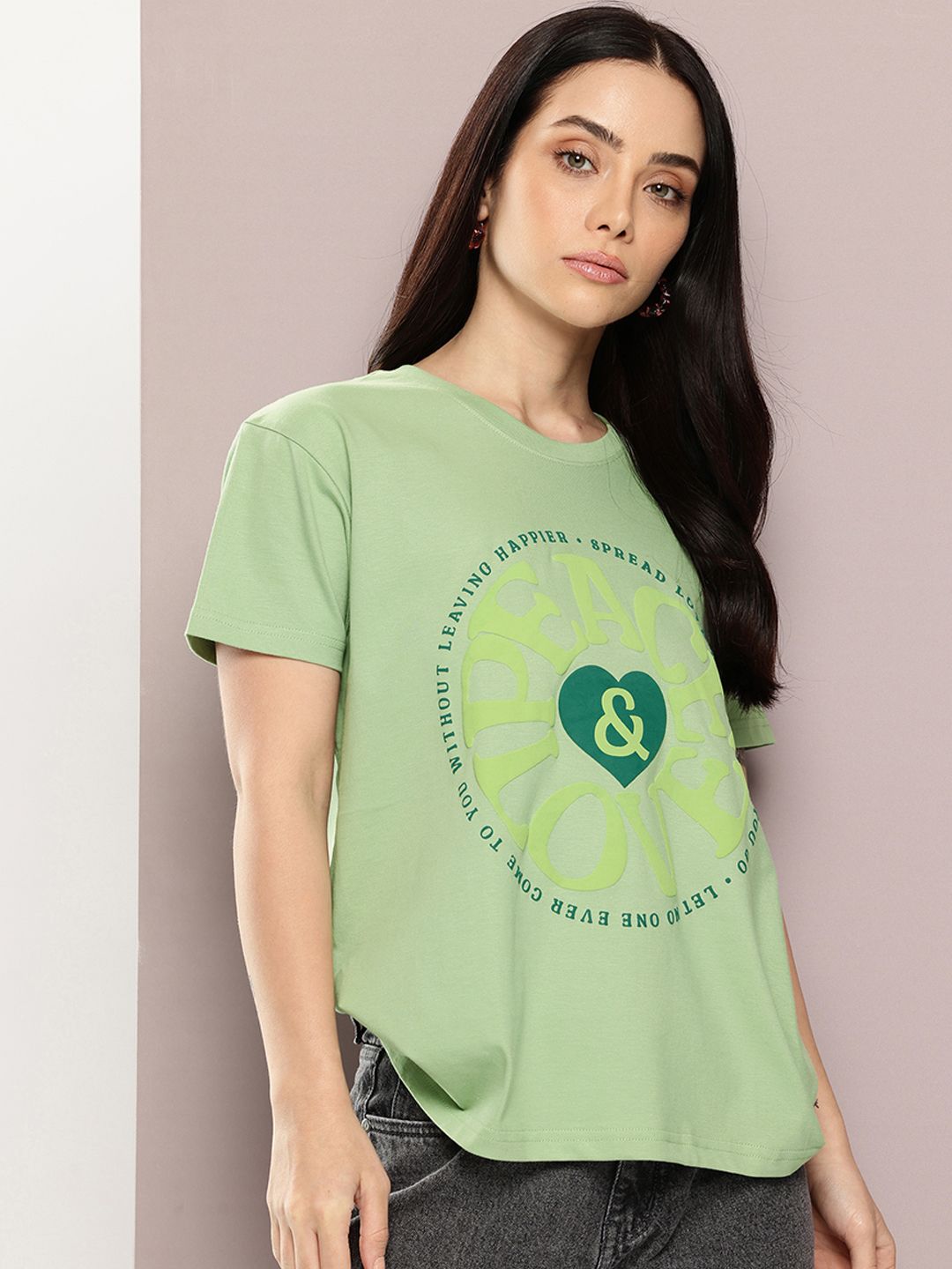 Dillinger Women Short Sleeve Boxy Regular Puff Printed Tshirt