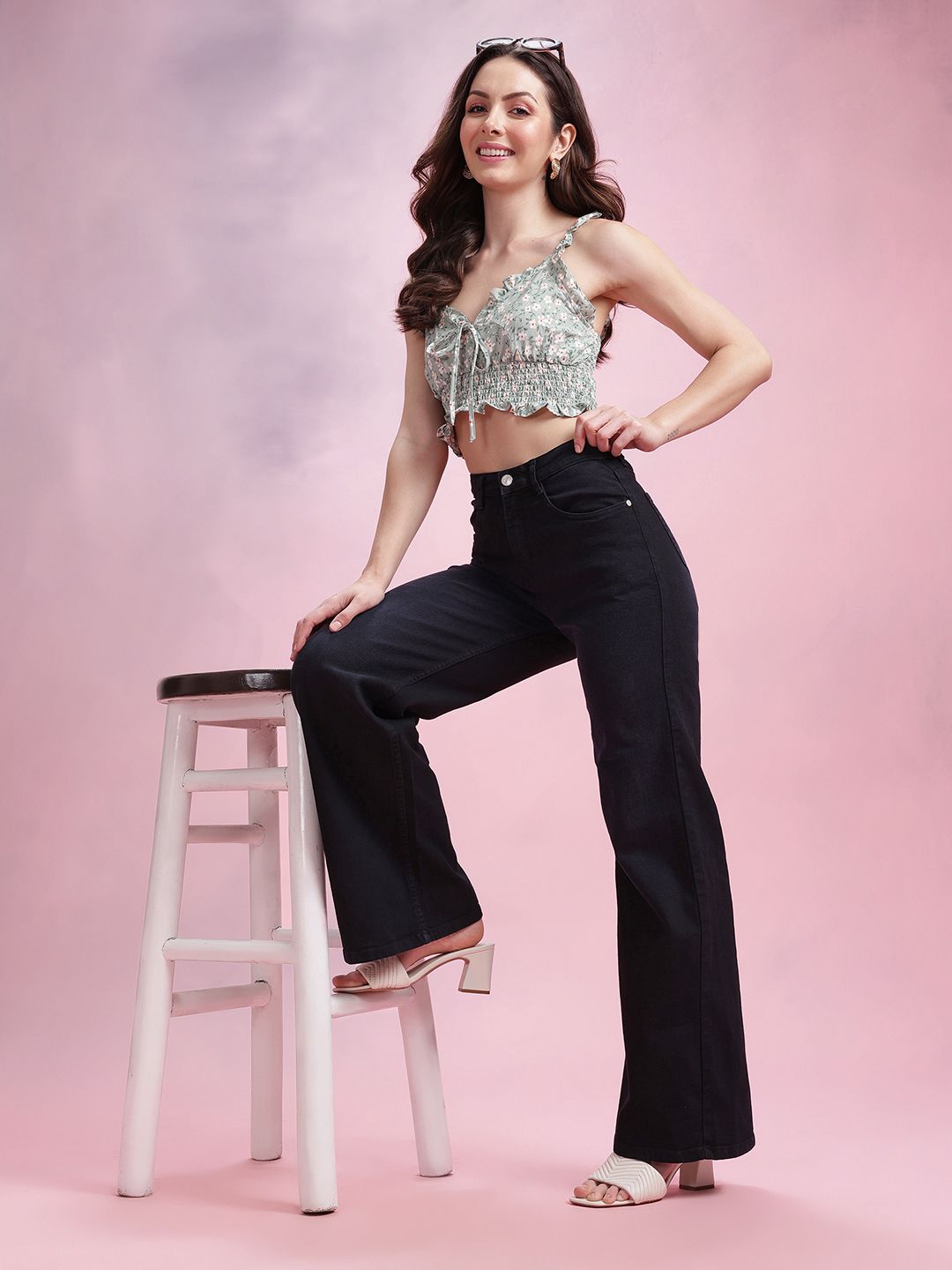 DressBerry Women Wide Leg Fit Jeans
