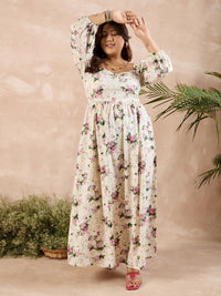 Berrylush Curve Plus Size Floral Print Maxi Dress