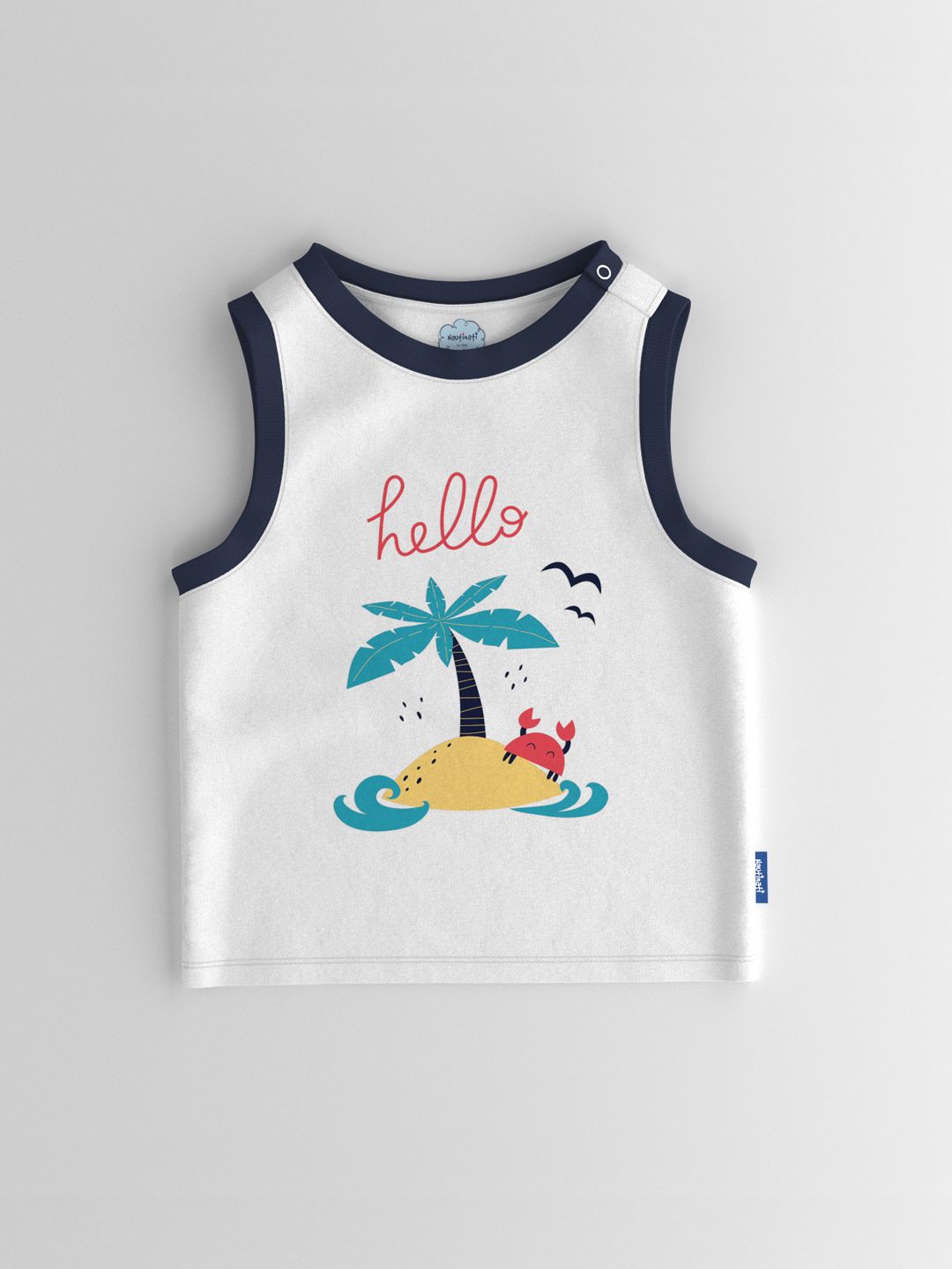 Nauti Nati Boys Graphic Printed Sleeveless Pure Cotton T-shirt With Shorts