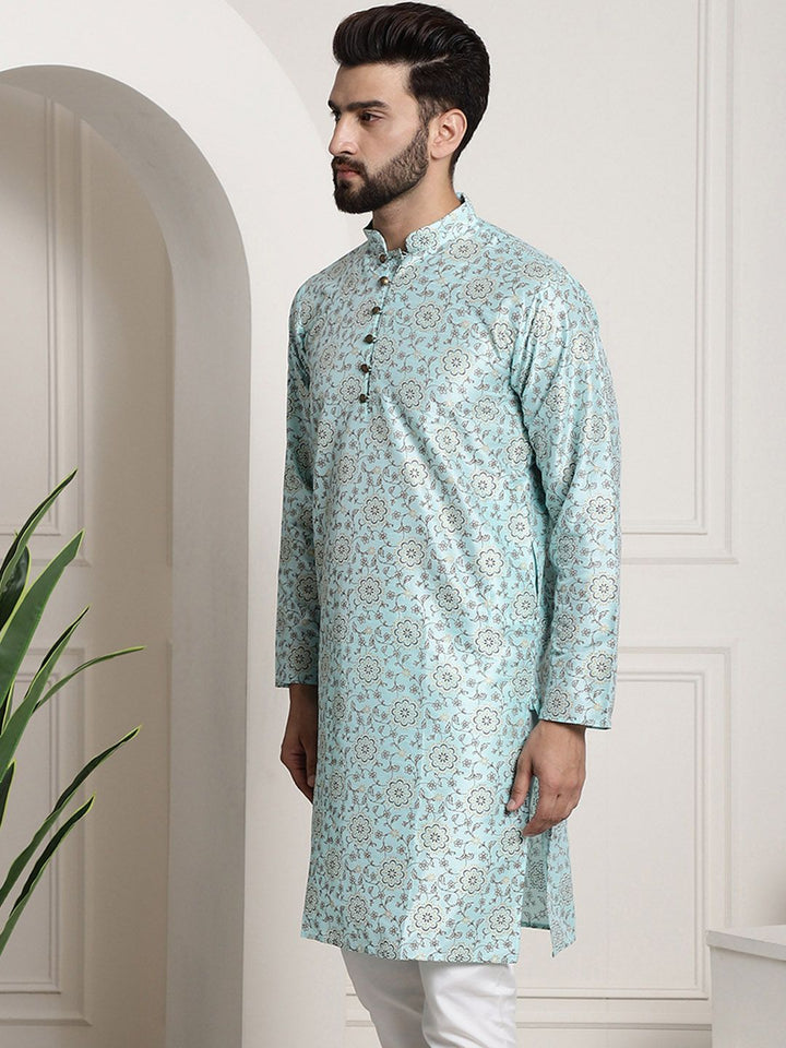 SOJANYA Floral Printed Silk Cotton Kurta