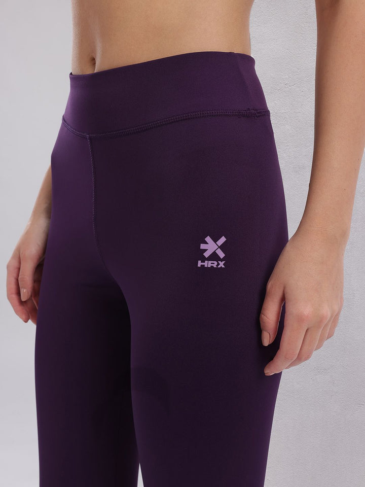 HRX by Hrithik Roshan Women Mid-Rise Striped Detail Rapid-Dry Lifestyle Tights