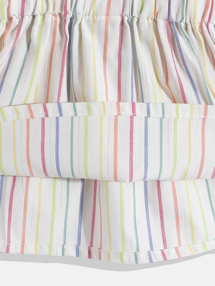 Moms Love Infant Girls Cotton Striped Fit & Flare Dress