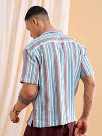 The Indian Garage Co Men Relaxed Fit Striped Resortwear Shirt