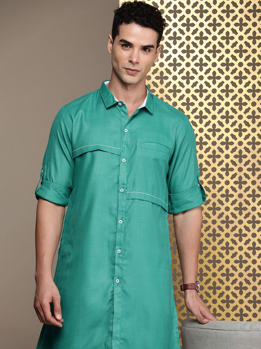 House of Pataudi Men Jashn Pathani Kurta With Trousers