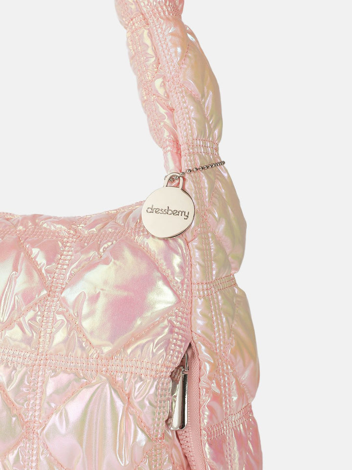 DressBerry Quilted Shoulder Bag with Iridescent Finish