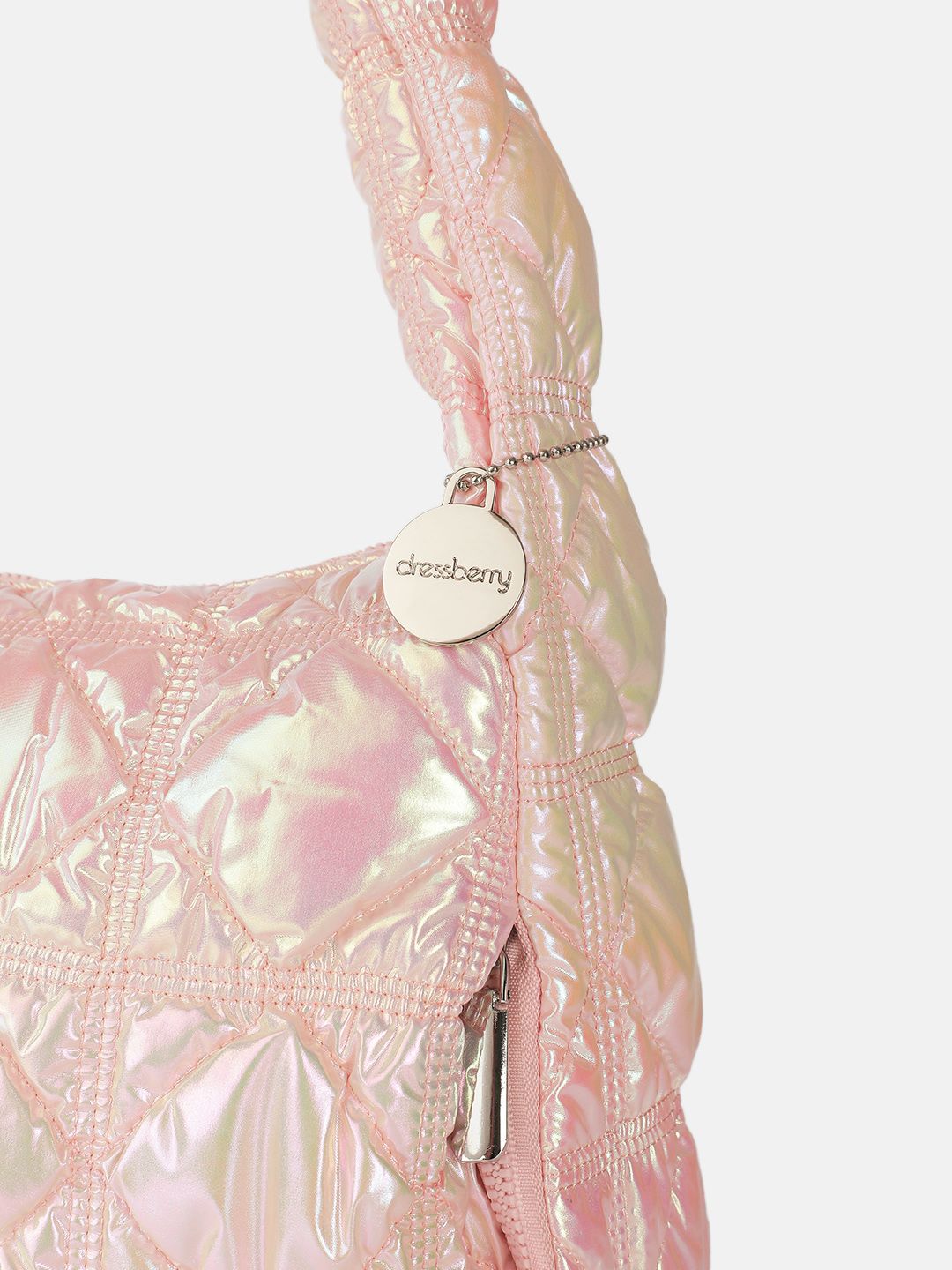 DressBerry Quilted Shoulder Bag with Iridescent Finish