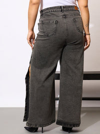 SASSAFRAS Curve Women PLus Size Comfort Acid Wash Clean Look Stretchable Jeans