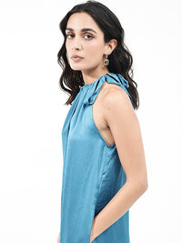 RAREISM High Neck Sleeveless A-Line Maxi Dress
