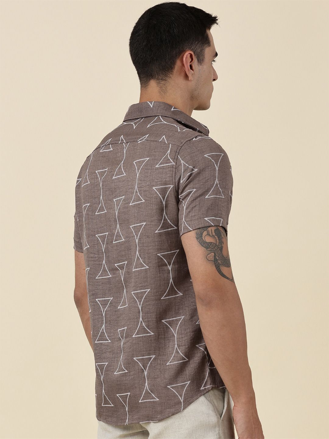 Thomas Scott Men Classic Slim Fit Opaque Printed Casual Shirt