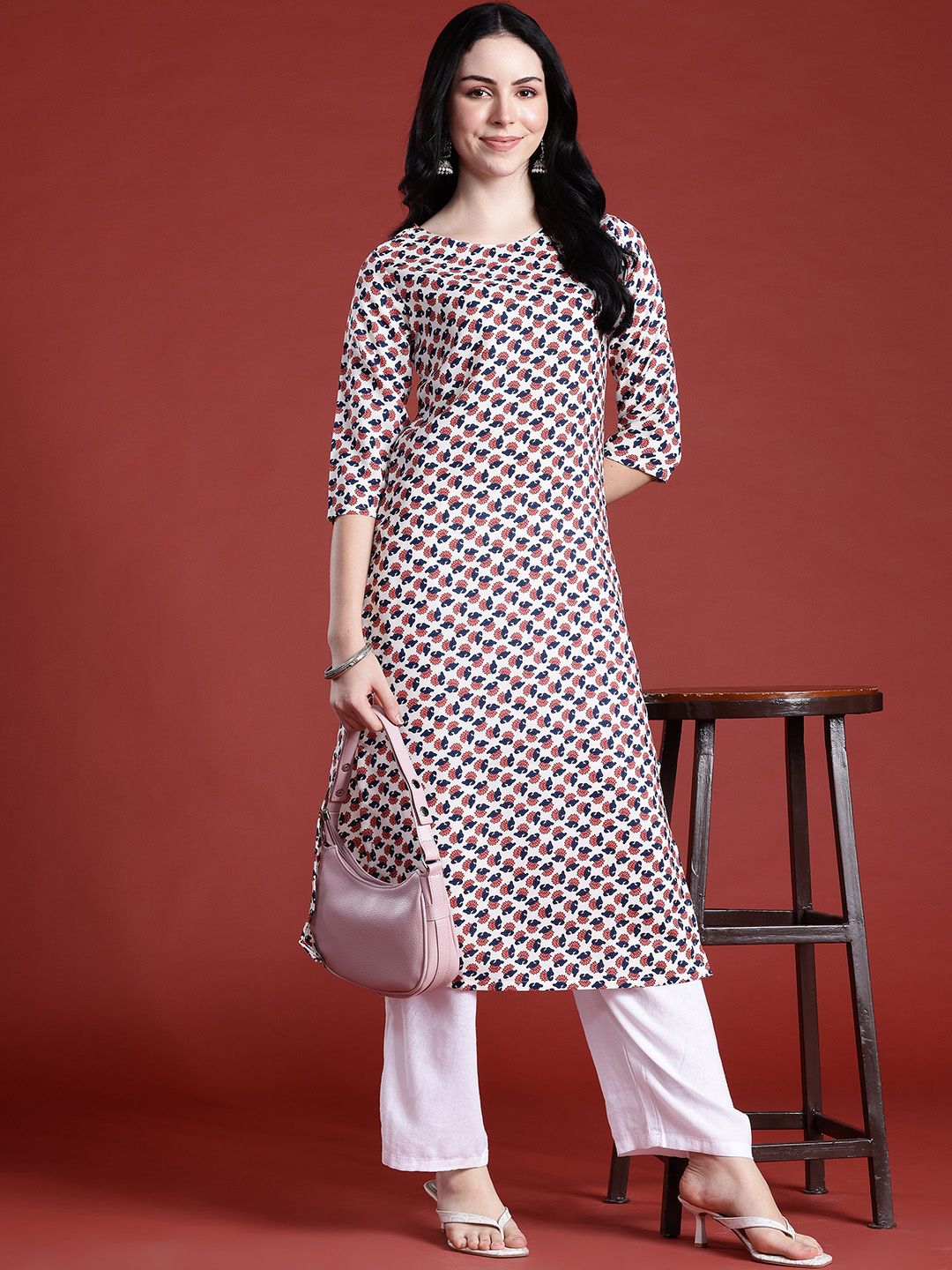 Anouk Ethnic Motifs Printed Straight Kurta