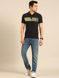 Being Human Striped Polo Collar Pure Cotton T-shirt