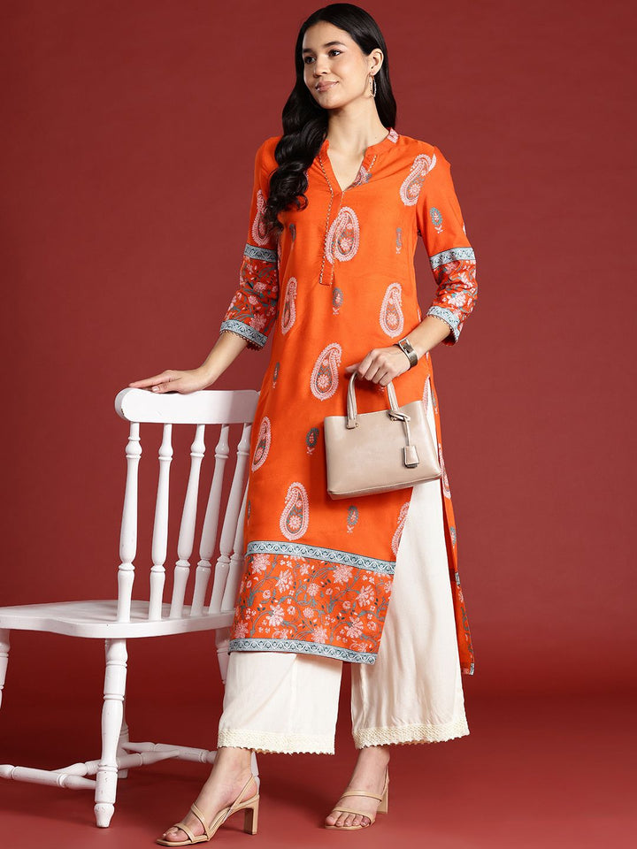 Anouk Paisley Print Gotta Patti Kurta