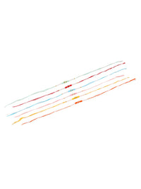 NVR Unisex Set of 6 Multicolor Artificial Stones & Pearls Rakhi With Roli Chawal
