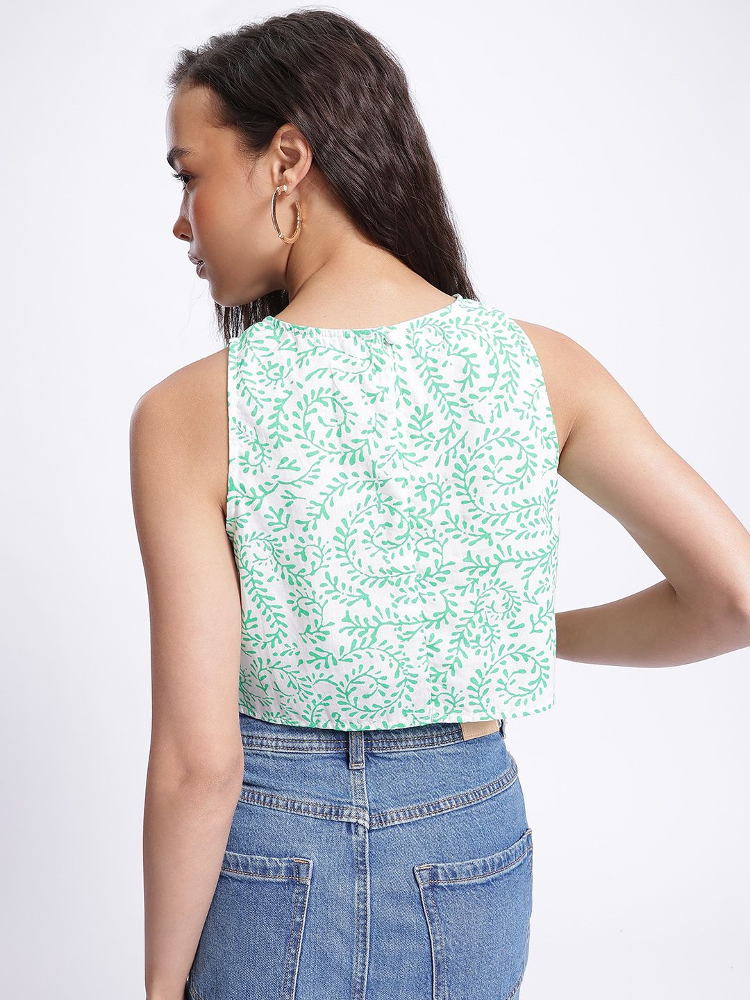 DressBerry Indie Florals A-Line Crop Top