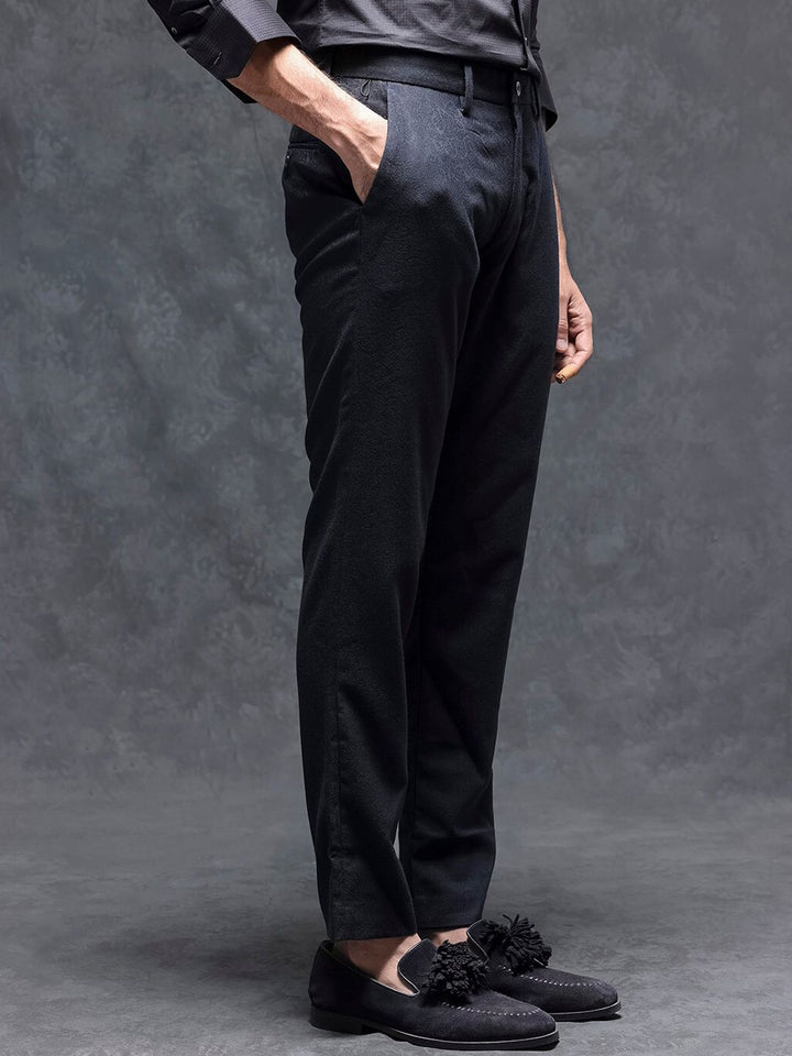 RARE RABBIT Men Seth Mid-Rise Slim Fit Flat-Front Plain Trouser