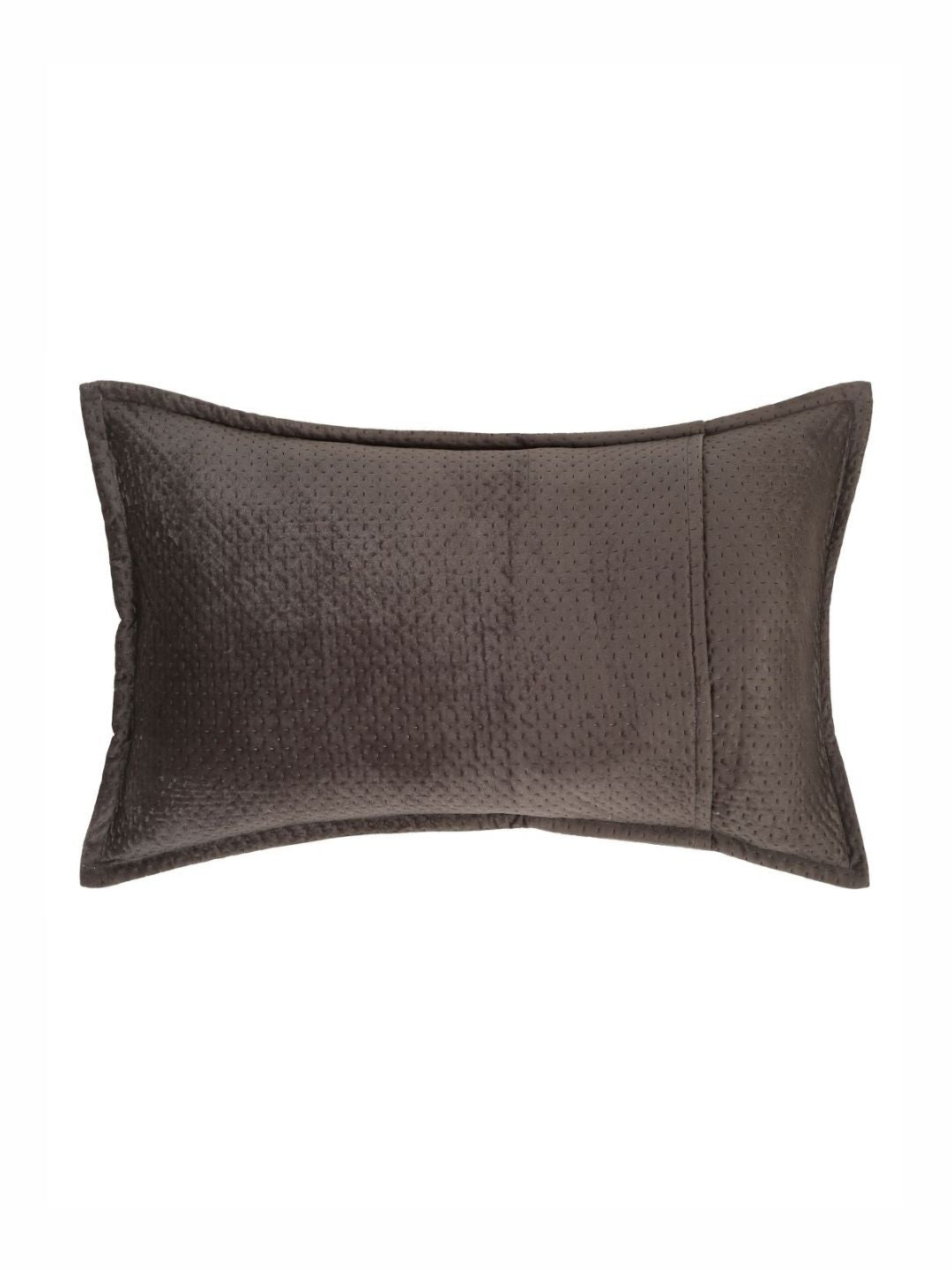 HOSTA HOMES Brown 2 Pieces Self Design Rectangle Shaped Pillow Covers