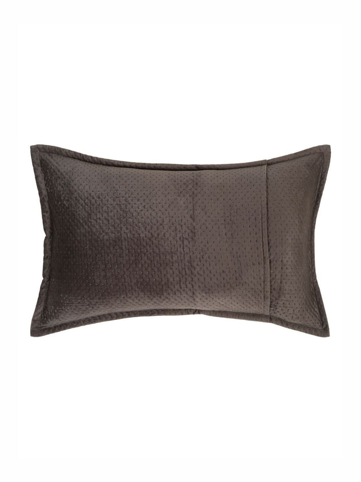 HOSTA HOMES Brown 2 Pieces Self Design Rectangle Shaped Pillow Covers