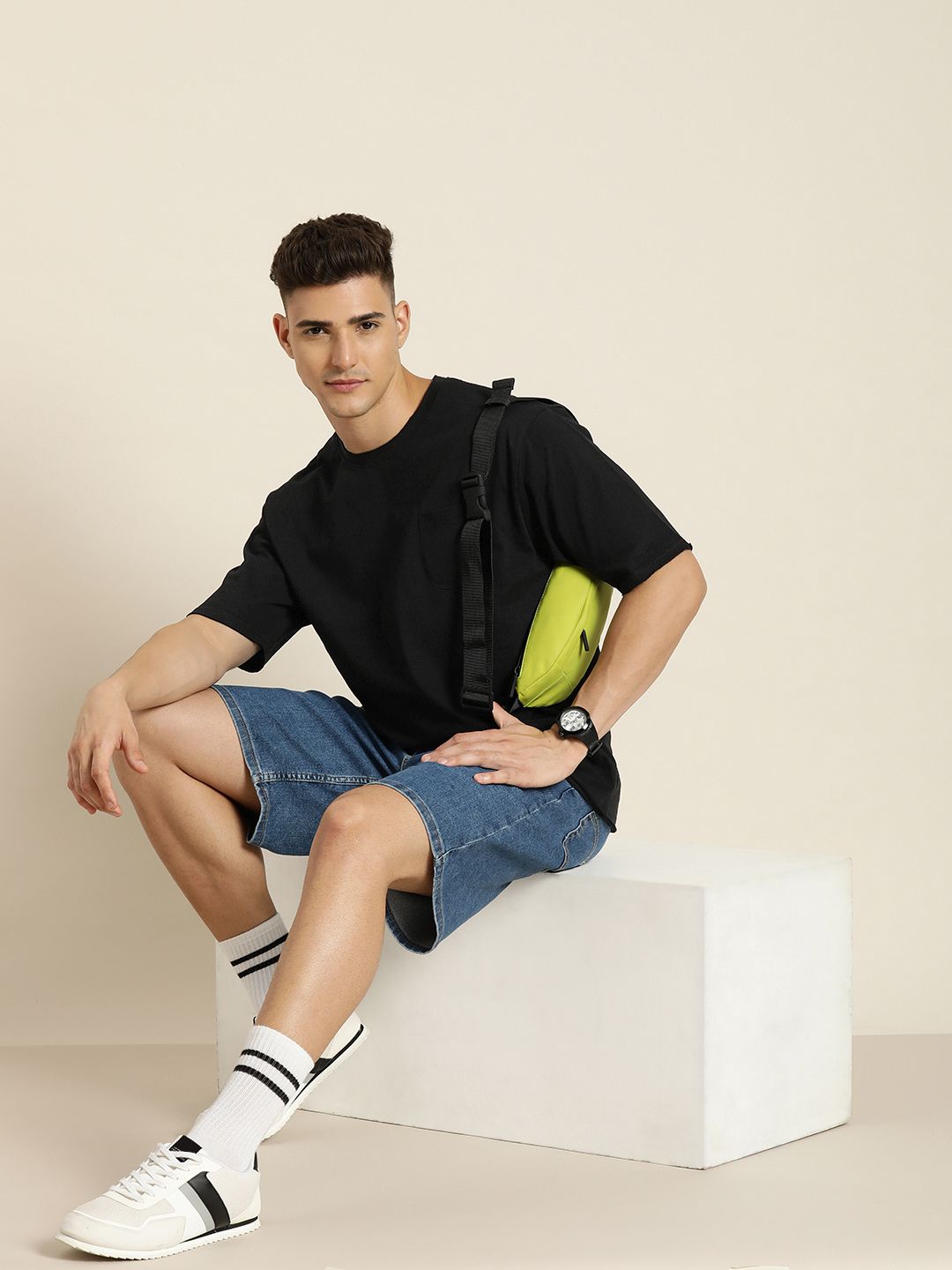 DILLINGER Men Honeycomb Structure Oversized Pocket T-shirt