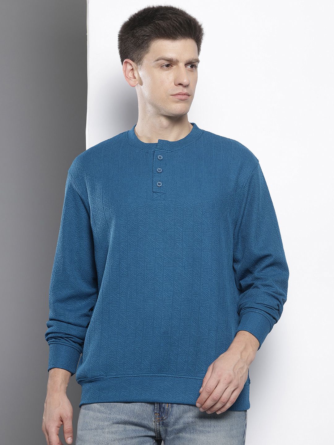 The Indian Garage Co Relaxed Fit Textured Sweatshirt