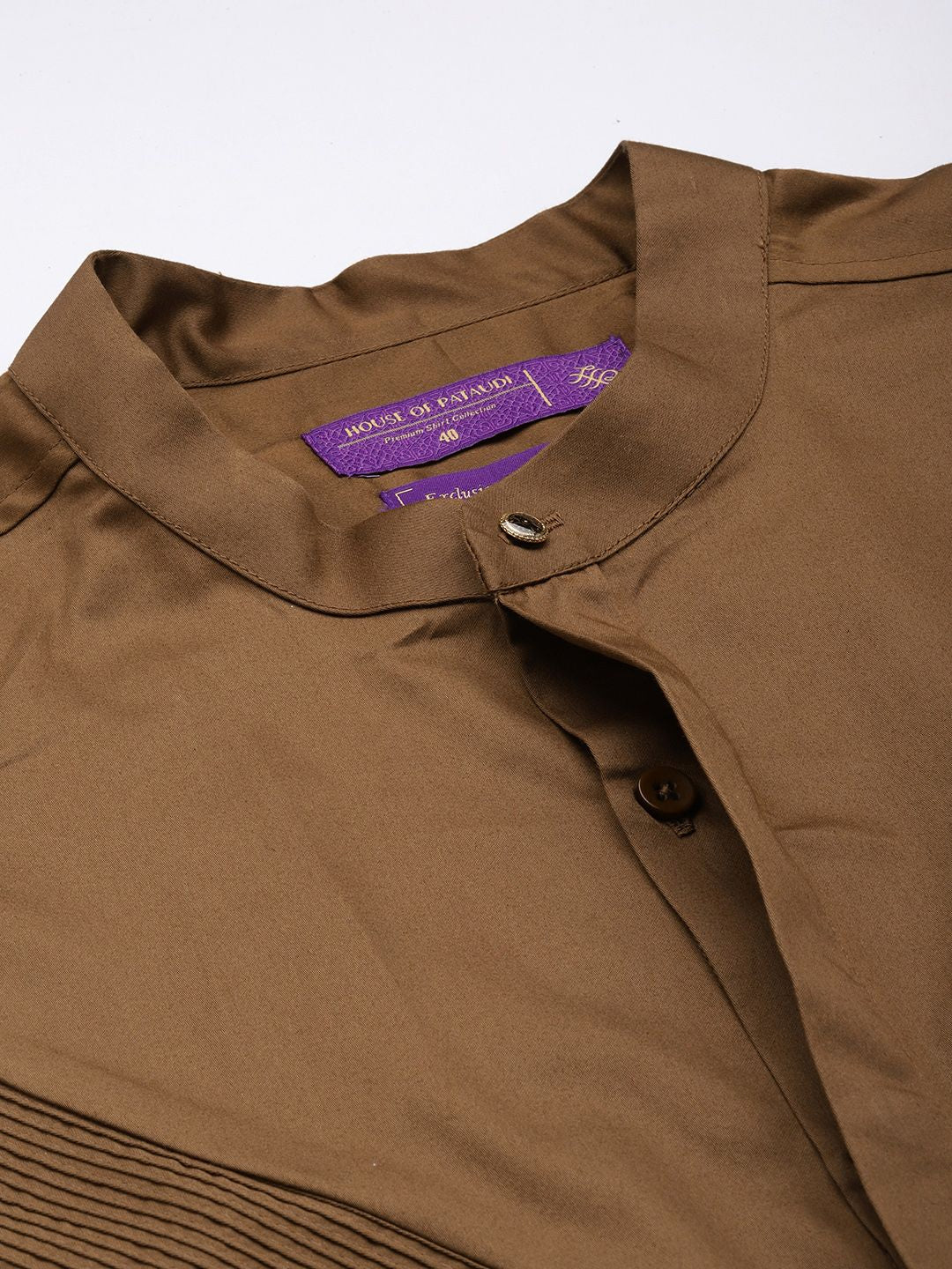 House of Pataudi Pure Cotton Pleated Party Shirt