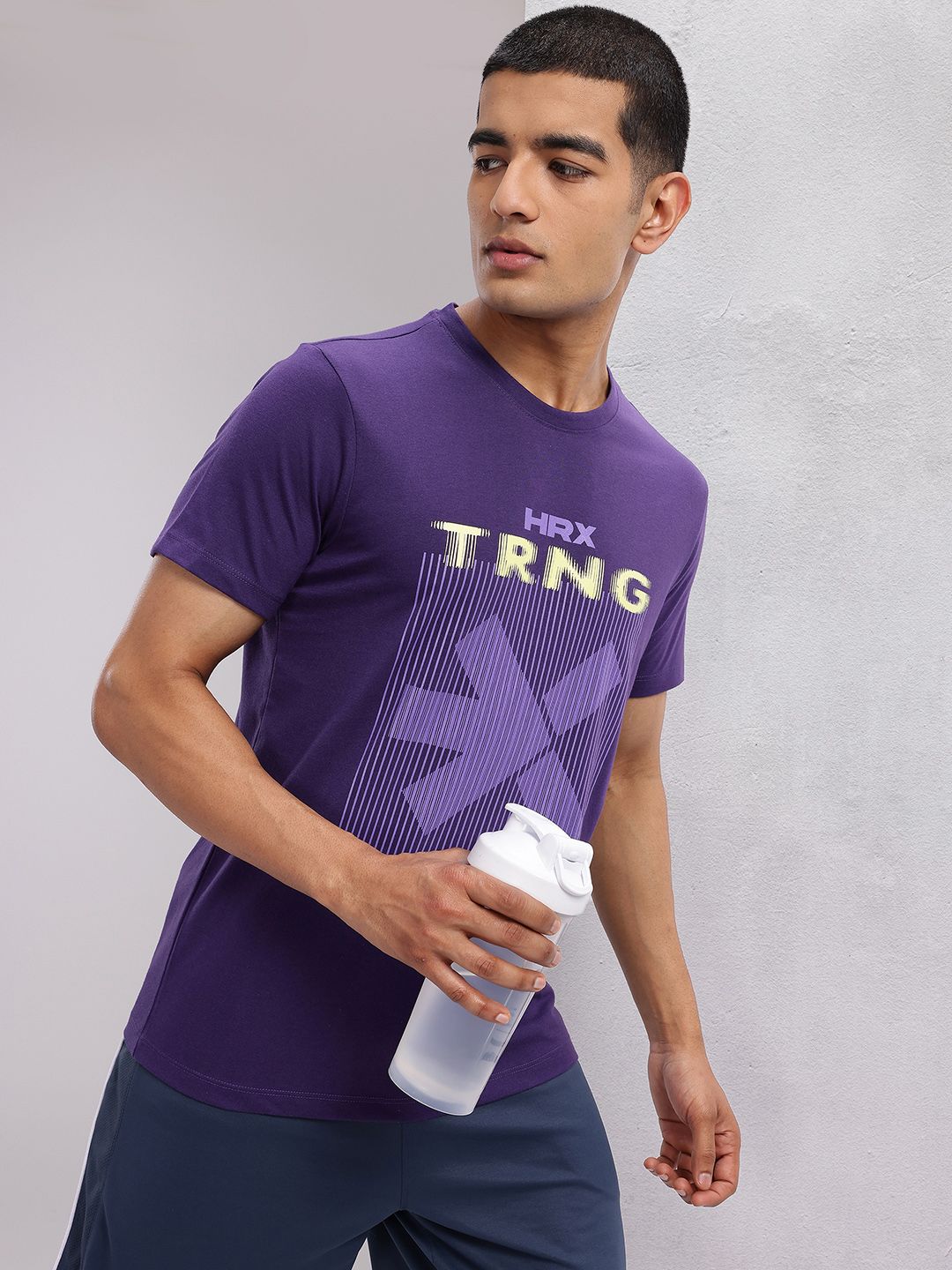 HRX by Hrithik Roshan Brand Logo Print Training T-shirt