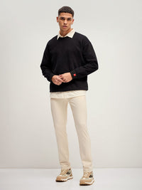 THE BEAR HOUSE Men Solid 4 Way Stretch Formal Trouser