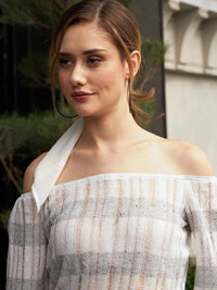 Athena Off-Shoulder Crochet Bardot Crop Top
