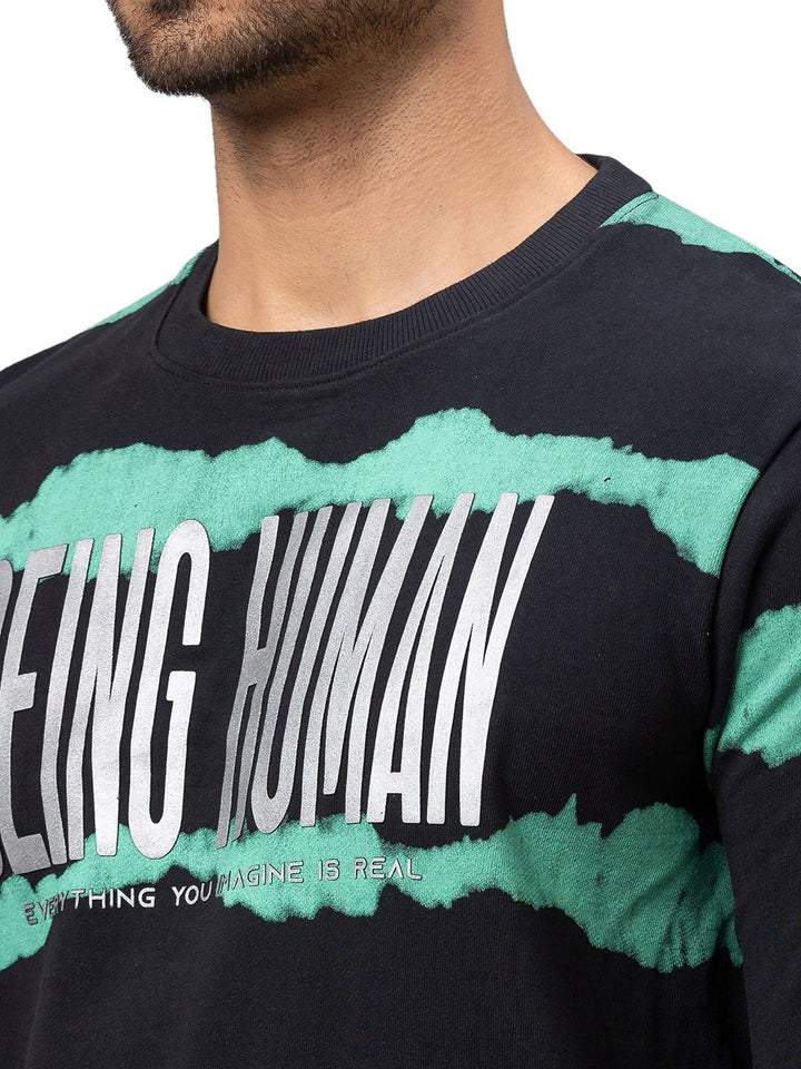 Being Human Men Black Printed Sweatshirt
