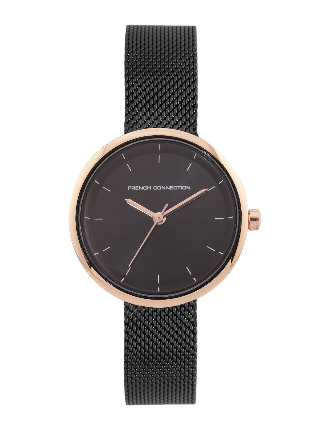Sambungan Perancis Wanita Hitam Analog Watch FCN00036F