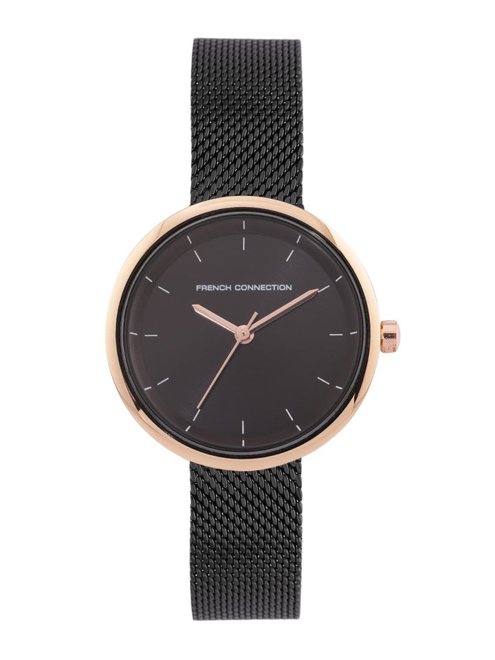 Sambungan Perancis Wanita Hitam Analog Watch FCN00036F