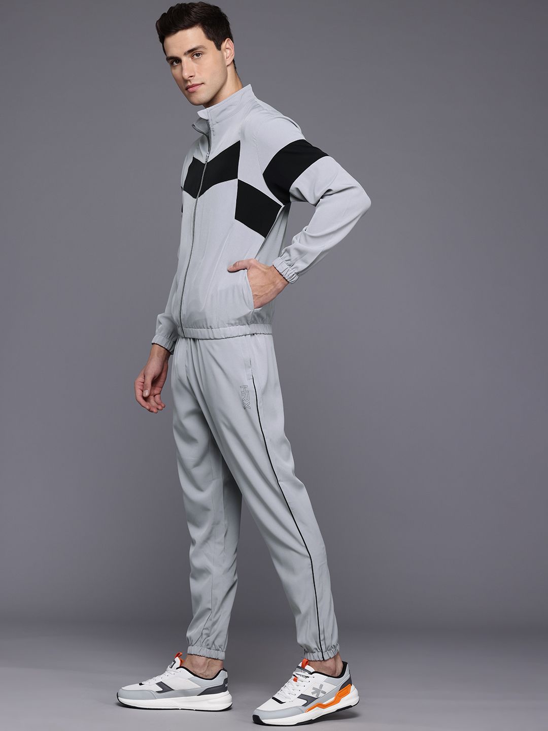 HRX by Hrithik Roshan Striped Rapid-Dry Running Tracksuit
