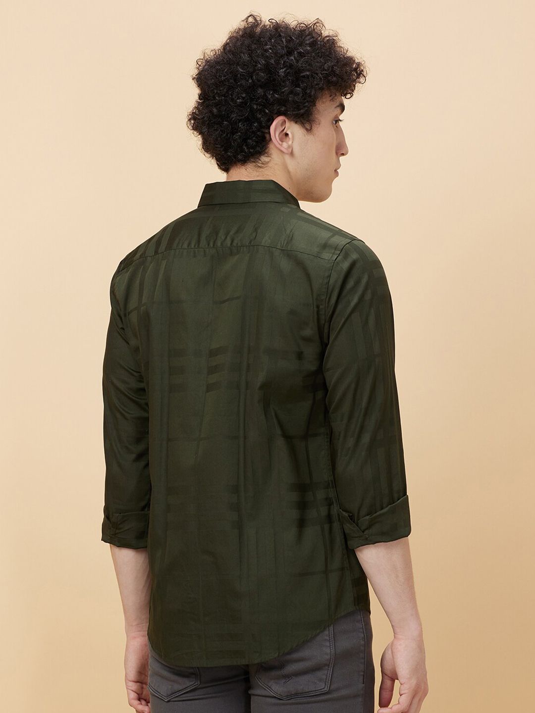 Being Human Checked Spread Collar Slim Fit Opaque Cotton Casual Shirt