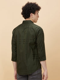 Being Human Checked Spread Collar Slim Fit Opaque Cotton Casual Shirt