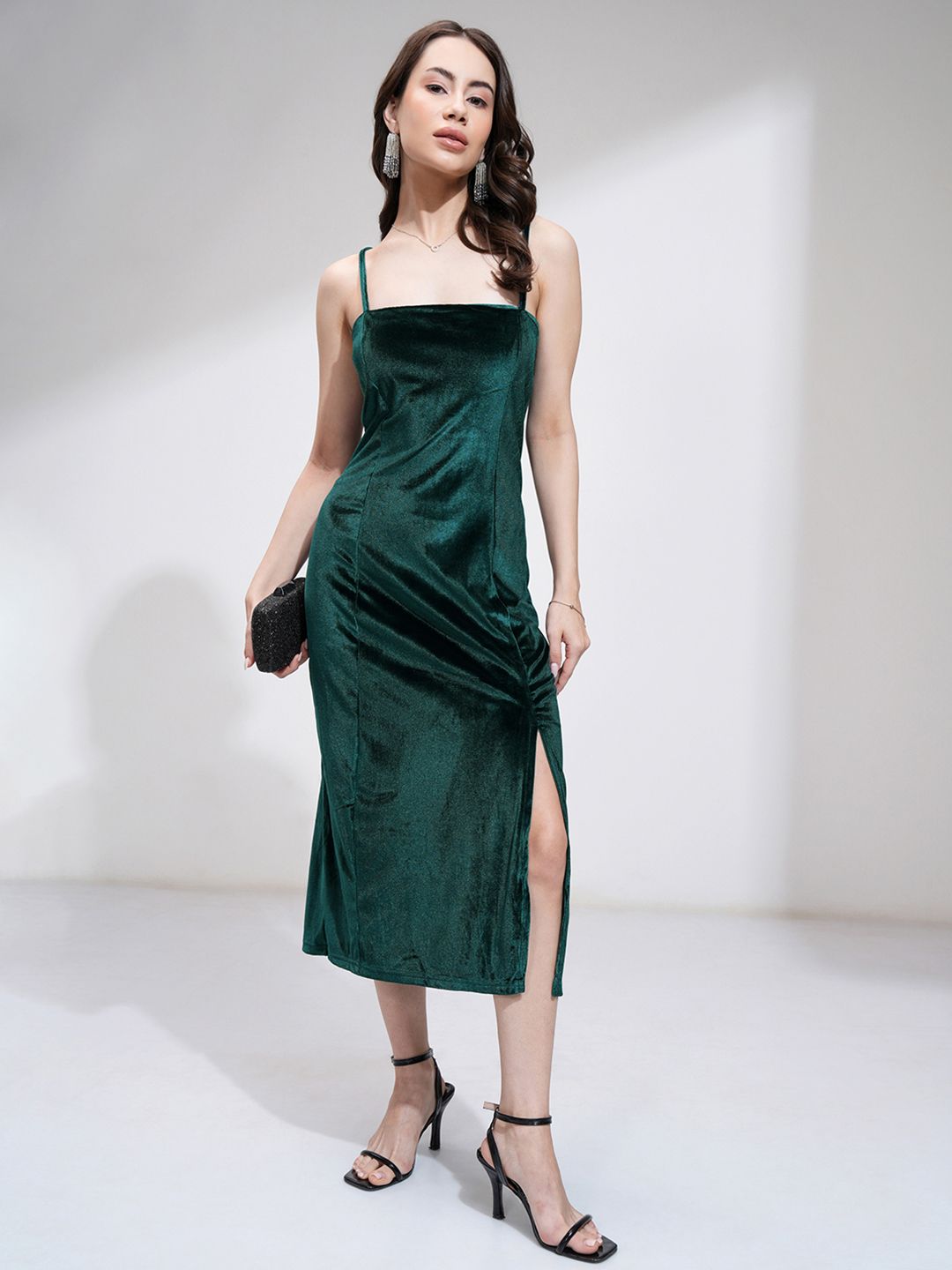 Tokyo Talkies Pakaian Bodycon Midi Pepejal