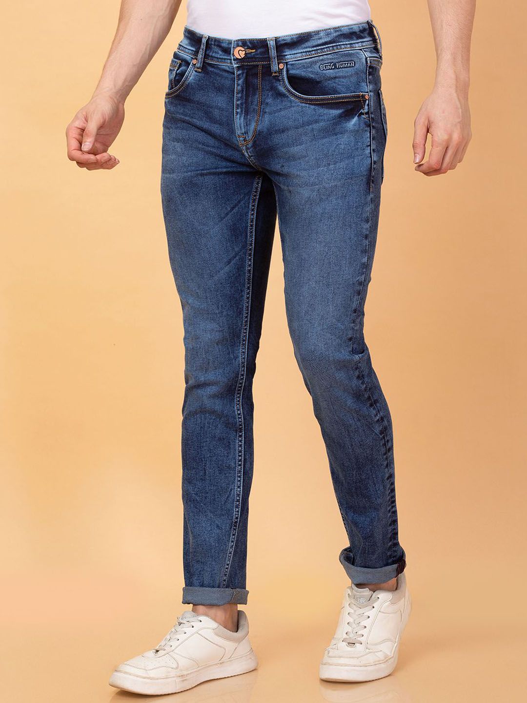 Being Human Men Skinny Fit Heavy Fade Jeans