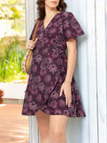 DressBerry Bohemian Bloom Ethnic Print Mini Wrap Dress
