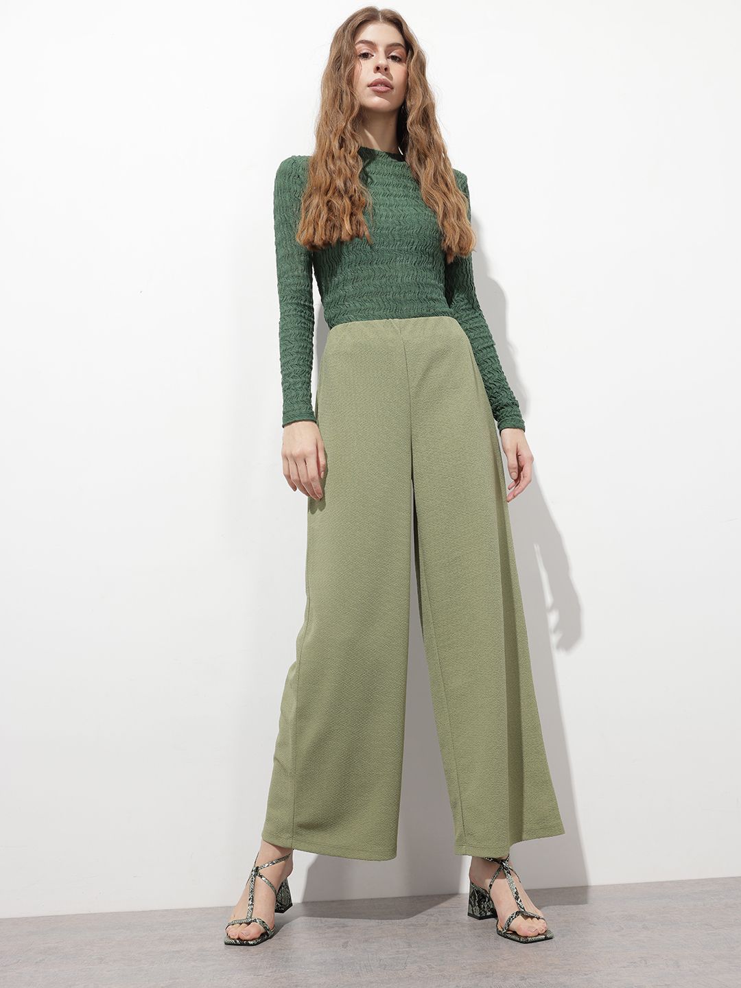 DressBerry 9 To 5 Edit Groovy Wide Leg Trousers