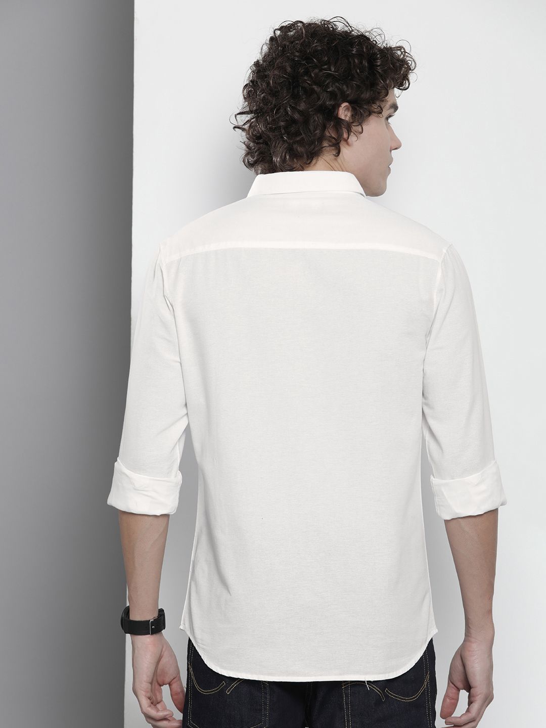 The Indian Garage Co Men Solid Pure Cotton Casual Shirt