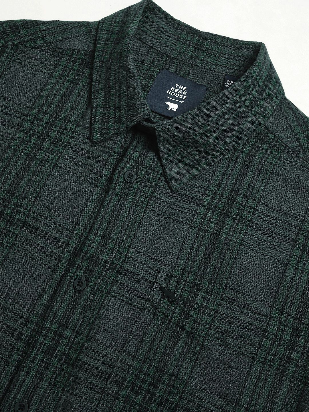 THE BEAR HOUSE Men Tartan Checks Opaque Relaxed Fit Pure Cotton Casual Shirt