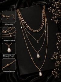 VOGUE PANASH Rantai Bersalut Emas Dengan Kalung Berlapis Manik