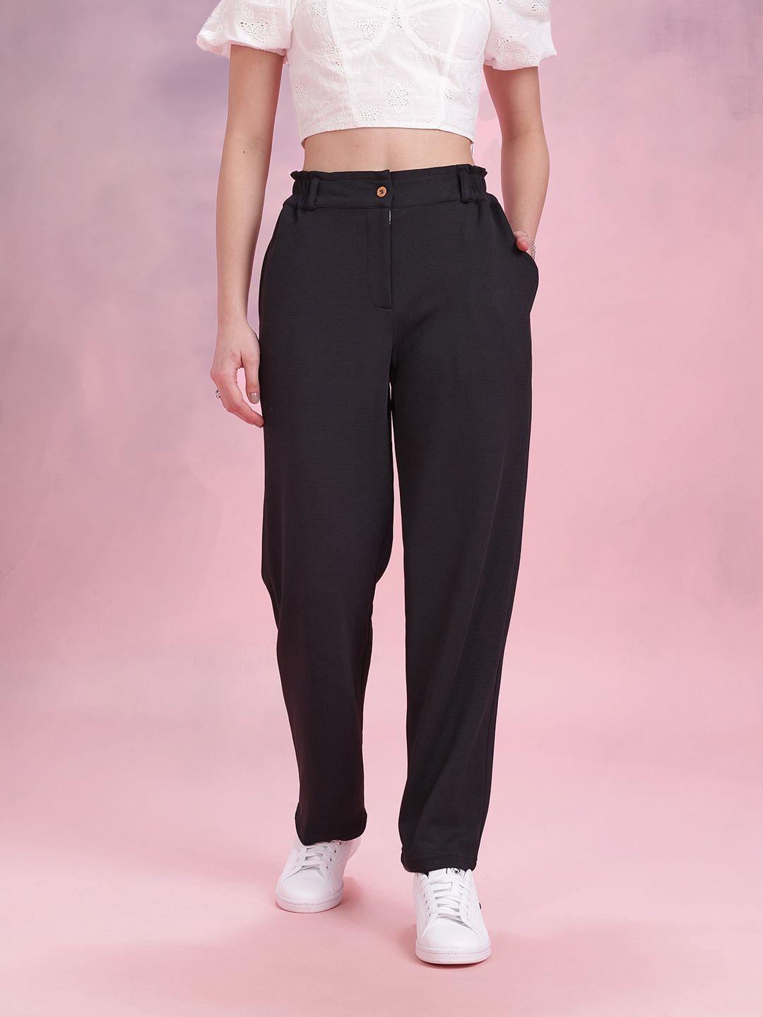 DressBerry Women Textured Trousers