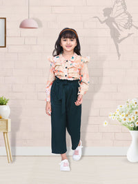 Cutiekins Girls Printed Long Sleeves Top With Palazzos