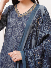 Vishudh Paisley Printed Regular Kurta with Trousers & With Dupatta