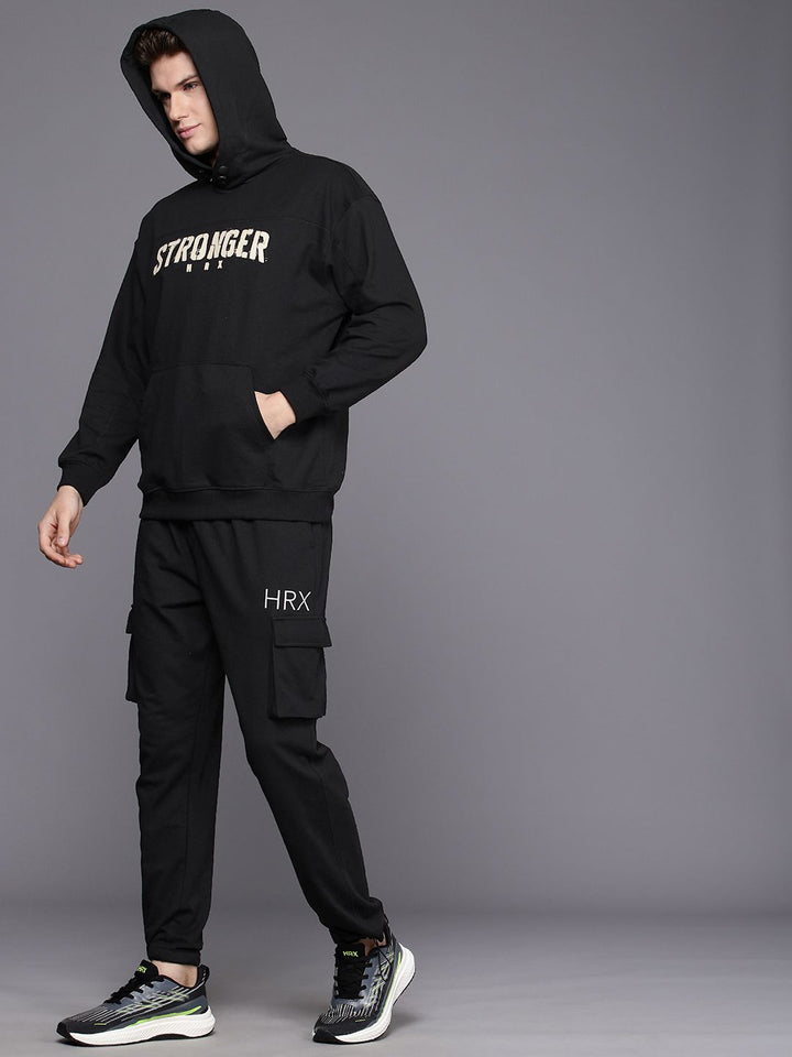 HRX by Hrithik Roshan IRONTRIBE Typography Hooded Training Sweatshirt & Joggers Tracksuit