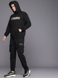 HRX by Hrithik Roshan IRONTRIBE Typography Hooded Training Sweatshirt & Joggers Tracksuit